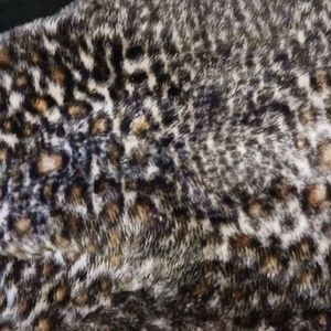 Leopard, Python Mix Short Crop Faux Fur Mini Skirt Size L